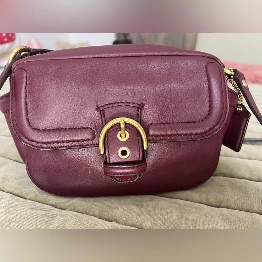 Coach Small Campbell Burgundy Leather Crossbody Bag